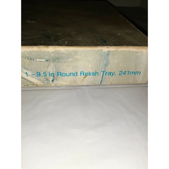 Vintage Anchor Hocking Crown & Olive 9.5 In. Round Relish Tray W/Box - Picture 5 of 9